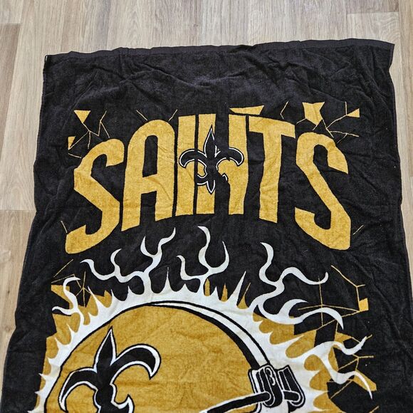 Vtg 90s New Orleans Saints NFL Beach Towel 1996 - Picture 2 of 9